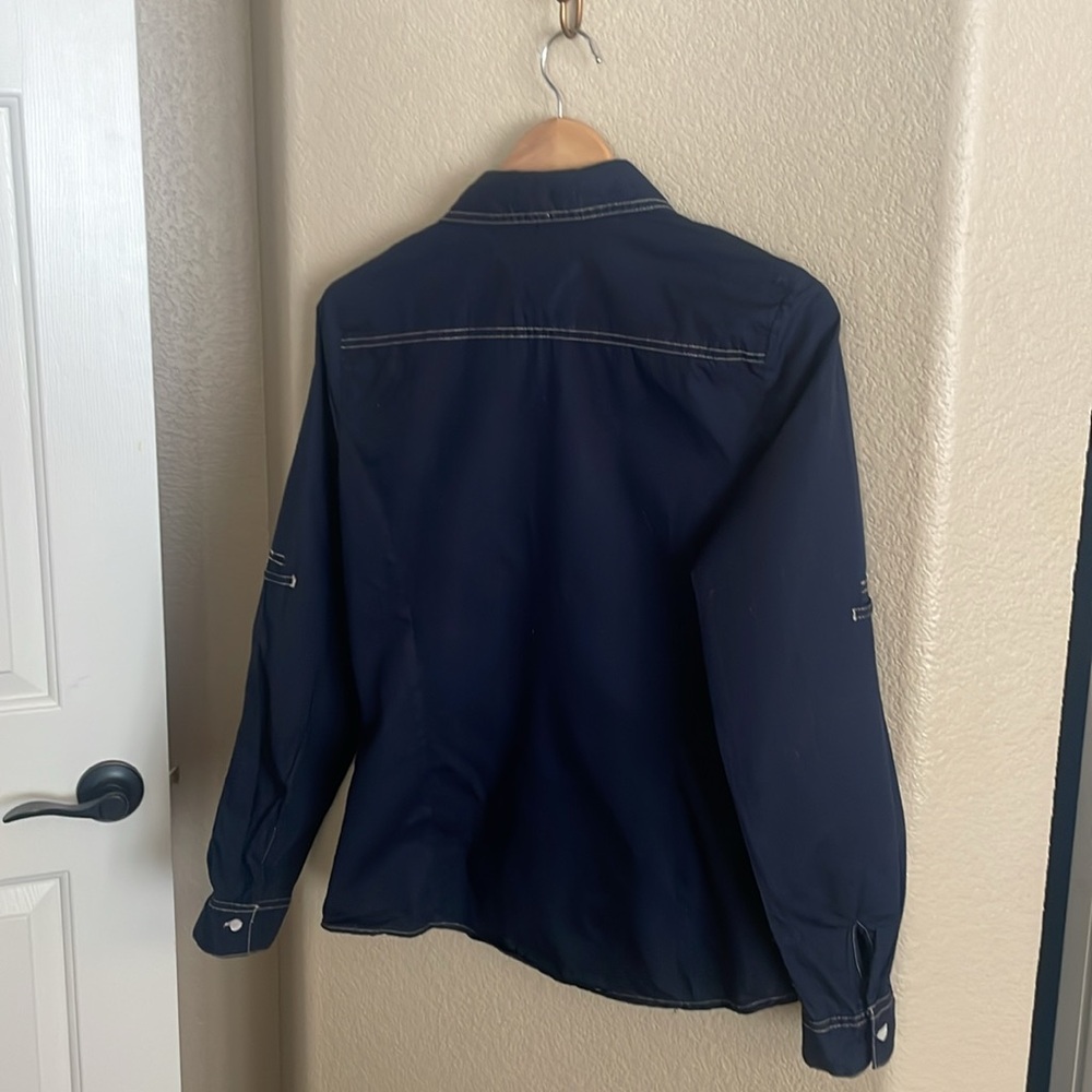 Tommy Hilfiger Women’s Navy Shirt Size L - Picture 2 of 5